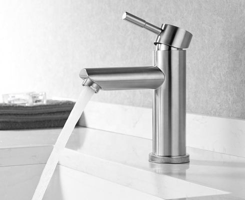 Grifo de acero inoxidable del lavabo del barniz del OEM que cuece ninguna resistencia de plomo