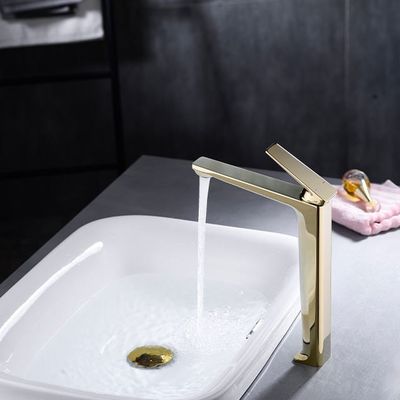 Oro sanitario moderno del OEM caliente y mezclador frío del lavabo resistente a la corrosión