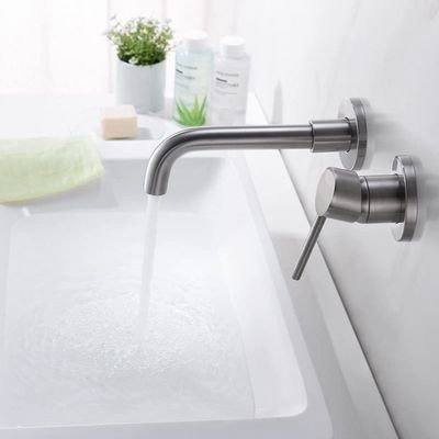 Resistencia sin plomo de la suciedad de la corrosión del grifo del lavabo del cuarto de baño del soporte de la pared