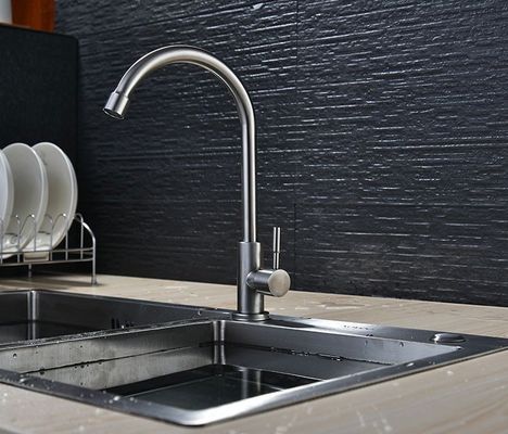 Golpecito de acero inoxidable pulido cepillado del lavabo de la agua fría del solo de la palanca mezclador del lavabo solo