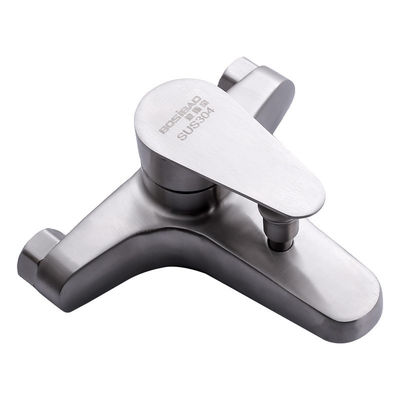 Grifo inoxidable liso del baño de acero que electrochapa el golpecito de la agua caliente y fría