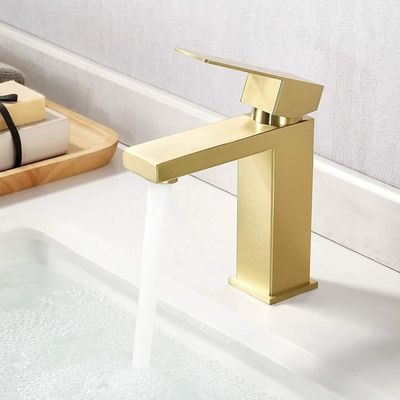 grifo de 12L/Min Brushed Gold Bathroom Basin para el edificio de oficinas