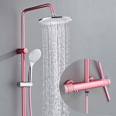 Golpecito superficial de los grifos caliente de acero inoxidable y frío de la ducha del cuarto de baño que platea